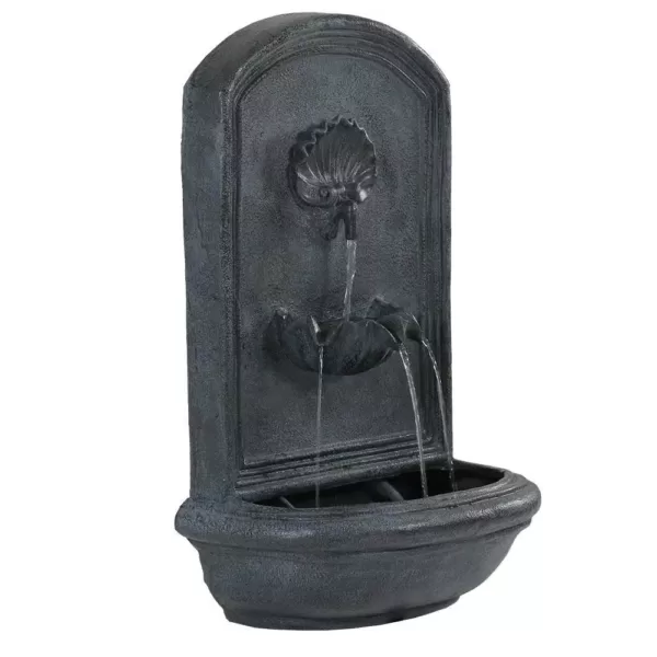 Sunnydaze Decor Seaside Resin Lead Solar Outdoor Wall Fountain with Battery Backup