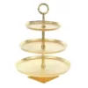 LITTON LANE 3-Tier Modern Aluminum Cake Stand in Gold