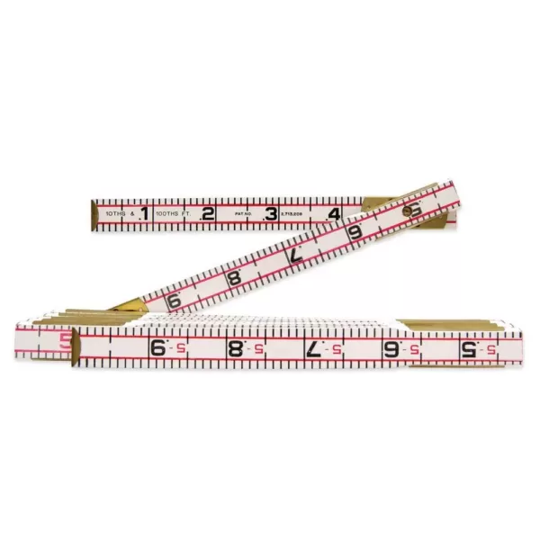Lufkin 6 ft. x 5/8 in. Engineer's Scale Wood Rule Red End