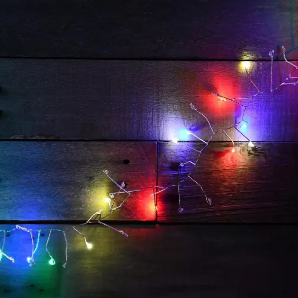 LUMABASE 100-Light LED Battery Operated Multi-color Flashing Firecracker Fairy String Lights