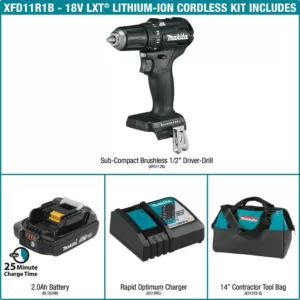 Makita 18-Volt LXT Sub-Compact Brushless 1/2 in. Driver-Drill Kit with bonus 18-Volt LXT Cordless L.E.D. Flashlight