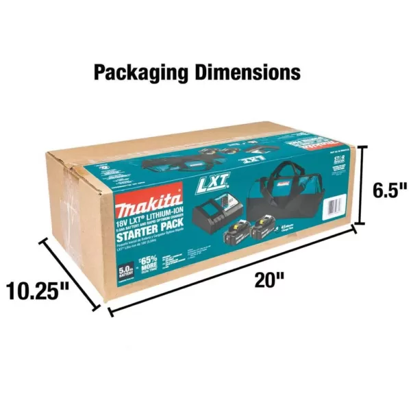 Makita 18-Volt LXT Lithium-Ion Battery and Rapid Optimum Charger Starter Pack (5.0Ah)