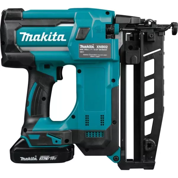 Makita 2-1/2 in. 18-Volt 16-Gauge LXT Lithium-Ion Cordless Straight Finish Nailer Kit (2.0 Ah)