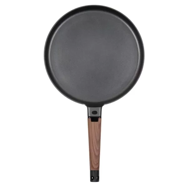 MasterPan Designer Series 11 in. Non-Stick Cast Aluminum Crepe Pan with Detachable Handle in Black