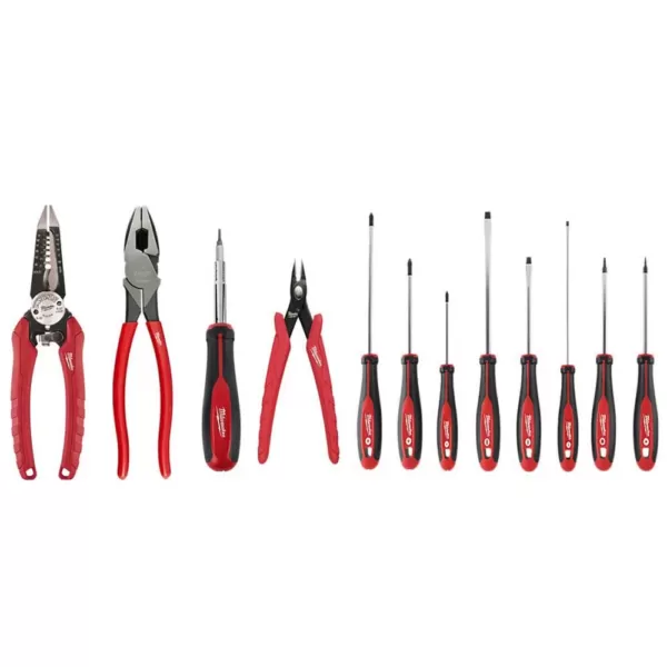 Milwaukee Electrician's Screwdrivers/Pliers/Cutters Hand Tool Set (12-Piece)