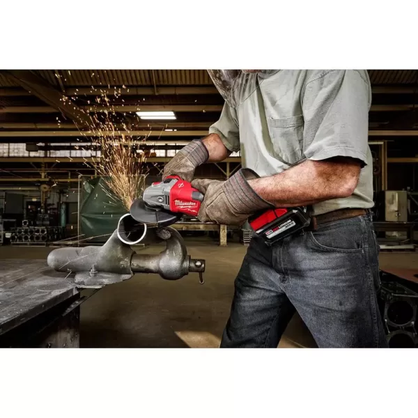 Milwaukee M18 FUEL 18-Volt Lithium-Ion Brushless Cordless 4-1/2 in./6 in. Grinder with Slide Switch Kit and One 6.0 Ah Battery