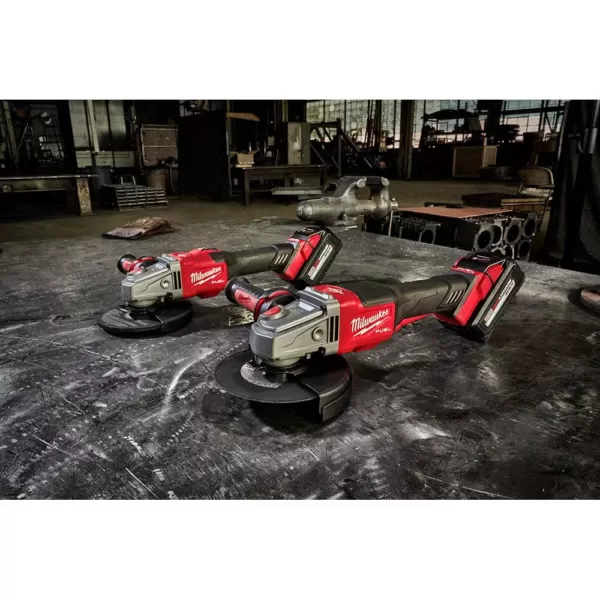 Milwaukee M18 FUEL 18-Volt Lithium-Ion Brushless Cordless 4-1/2 in./6 in. Grinder with Slide Switch Kit and One 6.0 Ah Battery