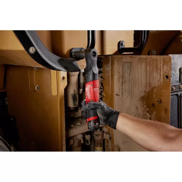 Milwaukee M12 FUEL 12-Volt Lithium-Ion Brushless Cordless 3/8 in. Ratchet &1/4 in. Impact Wrench with two 3.0 Ah Batteries