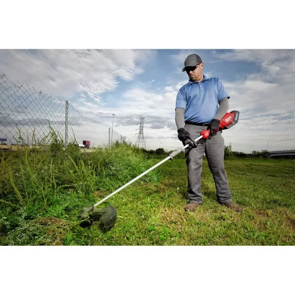 Milwaukee M18 FUEL 18-Volt Lithium-Ion Cordless Brushless String Trimmer with Attachment Capability with M18 6-Port BatteryCharger