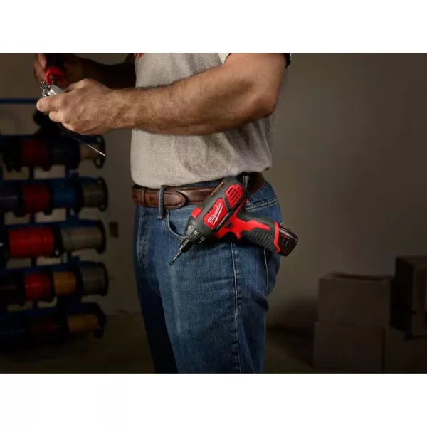 Milwaukee M12 12-Volt Lithium-Ion Cordless 1/4 in. Hex Screwdriver Kit with Two 1.5Ah Batteries, Charger and Tool Bag