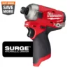 Milwaukee M12 FUEL SURGE 12-Volt Lithium-Ion Brushless Cordless 1/4 in. Hex Impact Driver (Tool-Only)