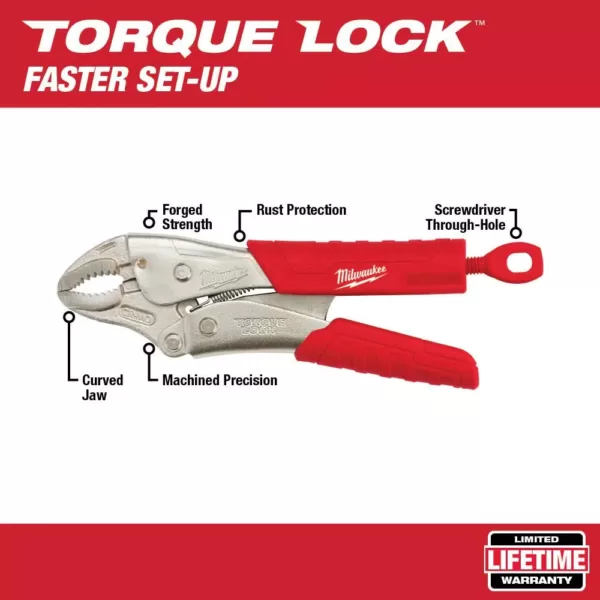 Milwaukee 10 in. Torque Lock Curved Jaw Locking Pliers with Durable Grip