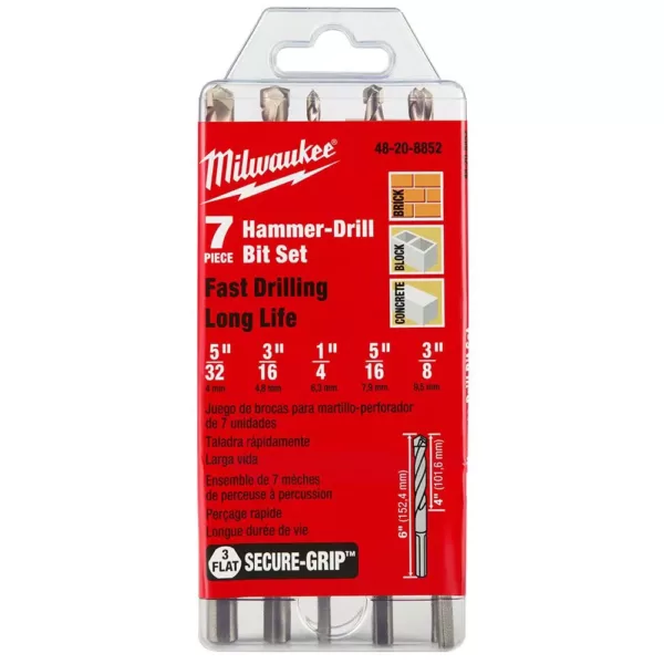 Milwaukee Carbide Hammer Drill Bit Set (7-Piece)