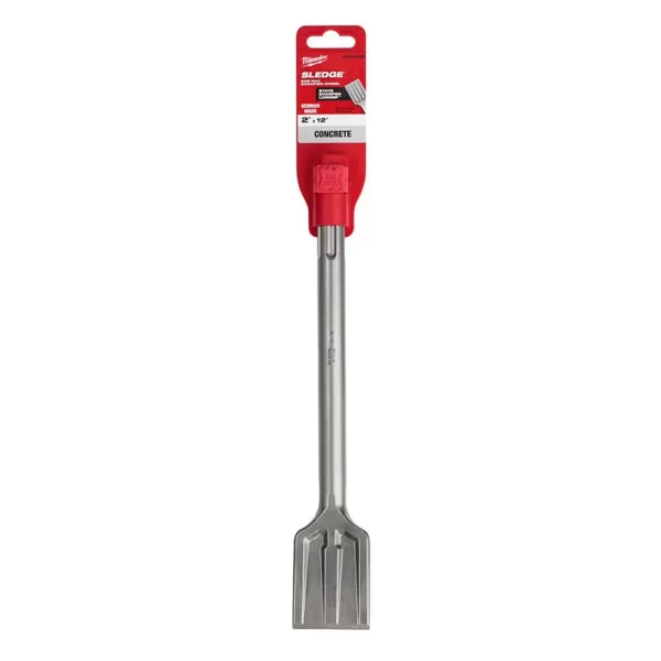 Milwaukee 2 in. x 12 in. SDS-Max SLEDGE Steel Demo Scraping Chisel