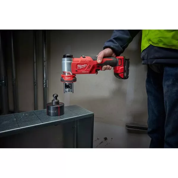 Milwaukee M18 18-Volt Lithium-Ion Cordless FORCE LOGIC 6 Ton Knockout Tool 1/2 in. to 2 in. Kit w/(1) 2.0 Ah Battery, Die Set