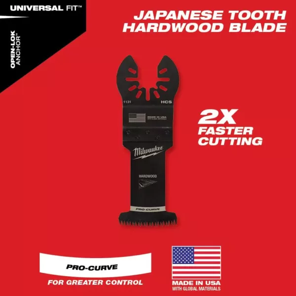 Milwaukee 1-3/8 in. High Carbon Steel Universal Fit Japanese Teeth Hardwood Cutting Oscillating Multi-Tool Blade (3-Pack)