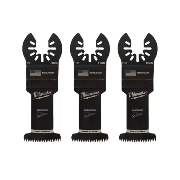 Milwaukee 1-3/8 in. High Carbon Steel Universal Fit Japanese Teeth Hardwood Cutting Oscillating Multi-Tool Blade (3-Pack)