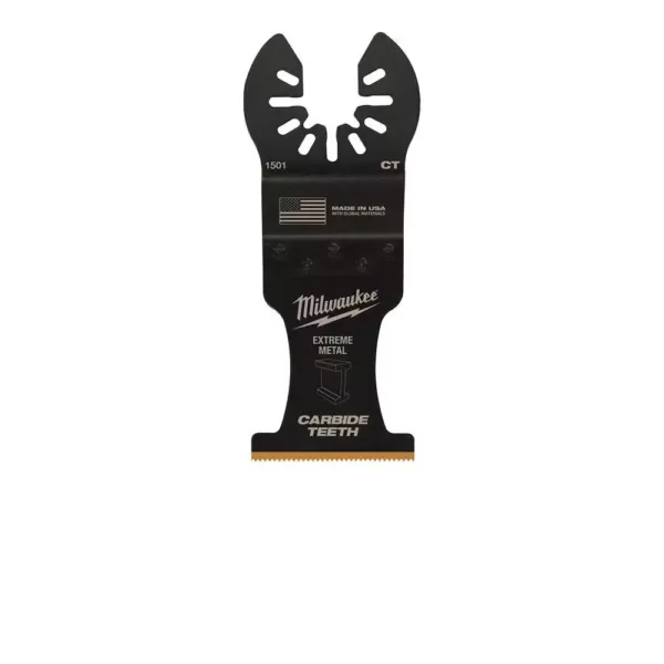 Milwaukee 1-3/8 in. Carbide Universal Fit Extreme Metal Cutting Oscillating Multi-Tool Blade (2-Pack)