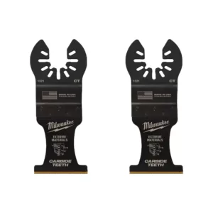 Milwaukee 1-3/8 in. Carbide Universal Fit Extreme Wood/Metal Cutting Oscillating Multi-Tool Blade (2-Pack)