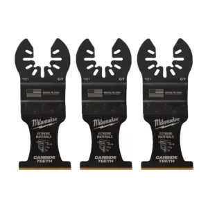 Milwaukee 1-3/8 in. Carbide Universal Fit Extreme Wood/Metal Cutting Oscillating Multi-Tool Blade (3-Pack)