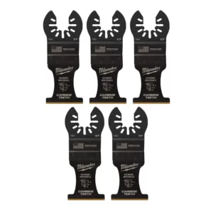 Milwaukee 1-3/8 in. Carbide Universal Fit Extreme Wood/Metal Cutting Oscillating Multi-Tool Blade (5-Pack)