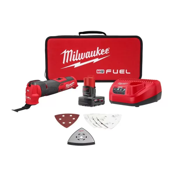 Milwaukee M12 FUEL 12-Volt Lithium-Ion Cordless Oscillating Multi-Tool Kit with 4.0 Ah Battery, Charger, Accessories and Tool Bag
