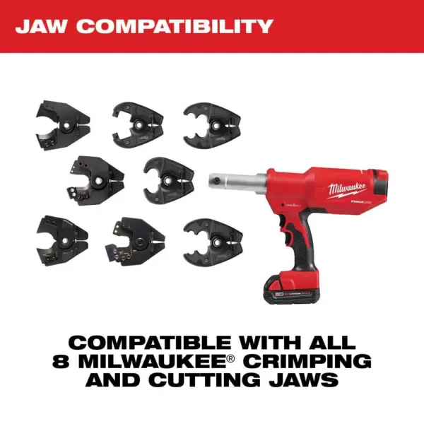 Milwaukee M18 18-Volt Lithium-Ion Cordless FORCE LOGIC 6-Ton Pistol Utility Crimping Kit with O-D3 Jaws and 2 Batteries