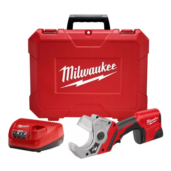 Milwaukee M12 12-Volt Lithium-Ion Cordless PVC Shear Kit W/ M12 HACKZALL Reciprocating Saw