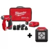 Milwaukee M12 FUEL 12-Volt Lithium-Ion Brushless Cordless 4-in-1 Installation 3/8 in. Drill Driver Kit W/ M12 Flood Light