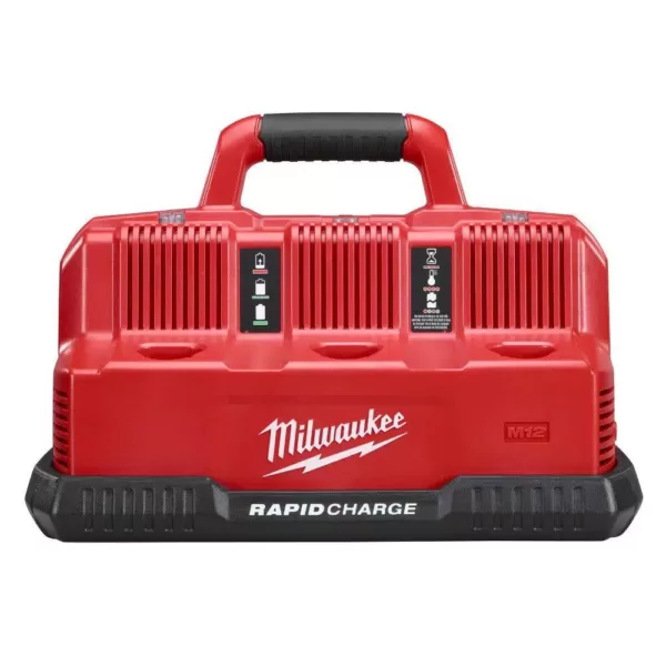 Milwaukee M12 and M18 12-Volt/18-Volt Lithium-Ion Multi-Voltage 6-Port Sequential Rapid Battery Charger (3 M12 and 3 M18 Ports)