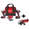 Milwaukee M18 18-Volt Lithium-Ion Brushless Cordless Hammer Drill and Impact Combo Kit with M18 4-1/2 in. Cut-Off/Grinder