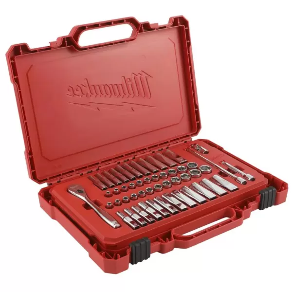 Milwaukee 1/4 in. Drive SAE/Metric Ratchet and Socket Mechanics Tool Set (50-Piece)