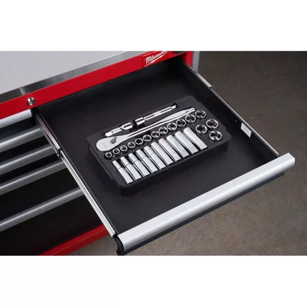 Milwaukee 1/2 in. Drive Metric Ratchet and Socket Mechanics Tool Set (28-Piece)