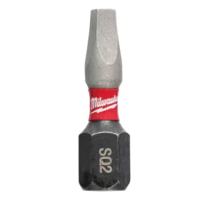 Milwaukee 1 in. #2 Square Recess Shockwave Impact Duty Steel Insert Bits (5-Pack)