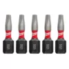 Milwaukee 1 in. #1 Square Recess Shockwave Impact Duty Steel Insert Bits (5-Pack)