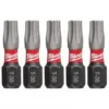 Milwaukee SHOCKWAVE Torx #30 1 in. Impact Duty Steel Screwdriver Bit (5-Pack)