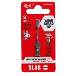 Milwaukee Shockwave Impact Duty 2 in. x 3/16 in. Slotted Steel Power Bit