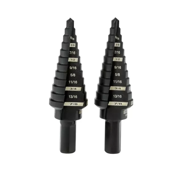 Milwaukee 3/16 in. - 7/8 in. x 1/16 in. #4 Step Drill Bit (2 Pack)