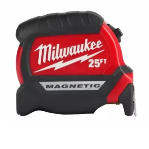 Milwaukee 25 ft. x 1 in. Compact Magnetic Tape Measure with 15 ft. Reach