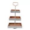 Mind Reader 3-Tier Silver Cake Stand for Party Pastry Display Cupcake Stand Holder with Handle