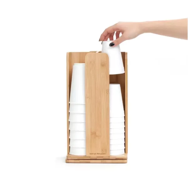 Mind Reader Tawny Bamboo Rotating Cup Holder and Lid Holder