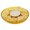 Mind Reader 13 in. x 2.25 in. Yellow Acrylic Chip & Dip Bowl, Acrylic Tinted Snack Bowl, Kitchen, Countertop Bowl