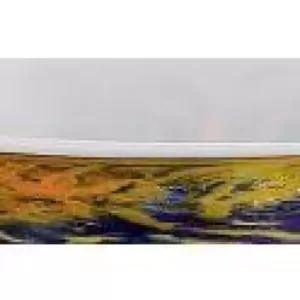Badash Crystal Firestorm 11 in. Mouth Blown Oval Thick Walled Decorative Vase