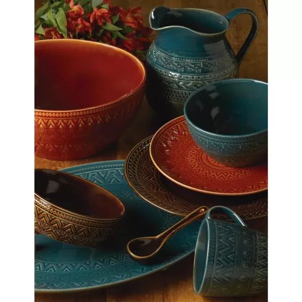 Certified International Aztec 4-Piece Patterned Multi-Colored Stoneware 9 in. Salad Plate Set (Service for 4)