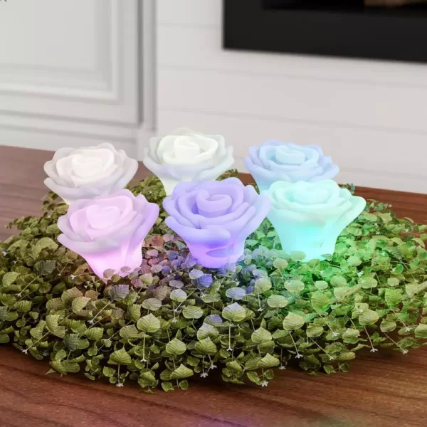 Lavish Home 6-Piece Rose-shaped Flameless LED Light Set