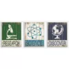 Stupell Industries 10 in. x 15 in. "Research Science Discover" by Jennifer Pugh Printed Wood Wall Art
