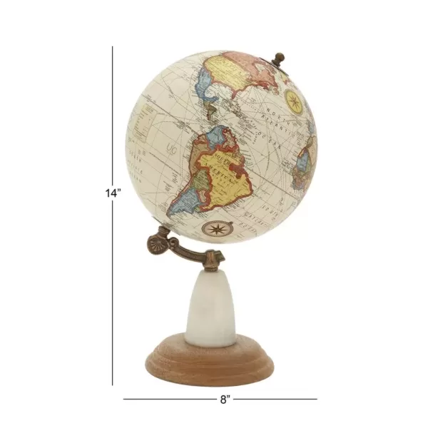 LITTON LANE 14 in. x 8 in. New Traditional Decorative Globe in Multi Colors