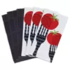 RITZ T-fal Multicolor Fork Cotton Print Dual and Solid Kitchen Dish Towel (Set of 6)