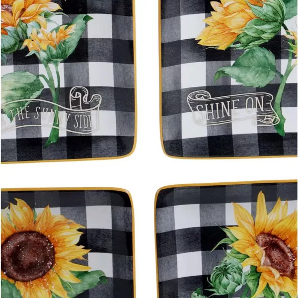 Certified International Sunflower Fields 3-Piece Seasonal Multicolored Earthenware 96, 74, 52 oz. Canister Set