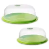Ozeri INSTAVAC Ready-Serve Domed Food Storage Container, BPA-Free 4-Piece Nesting Set with Vacuum Seal
